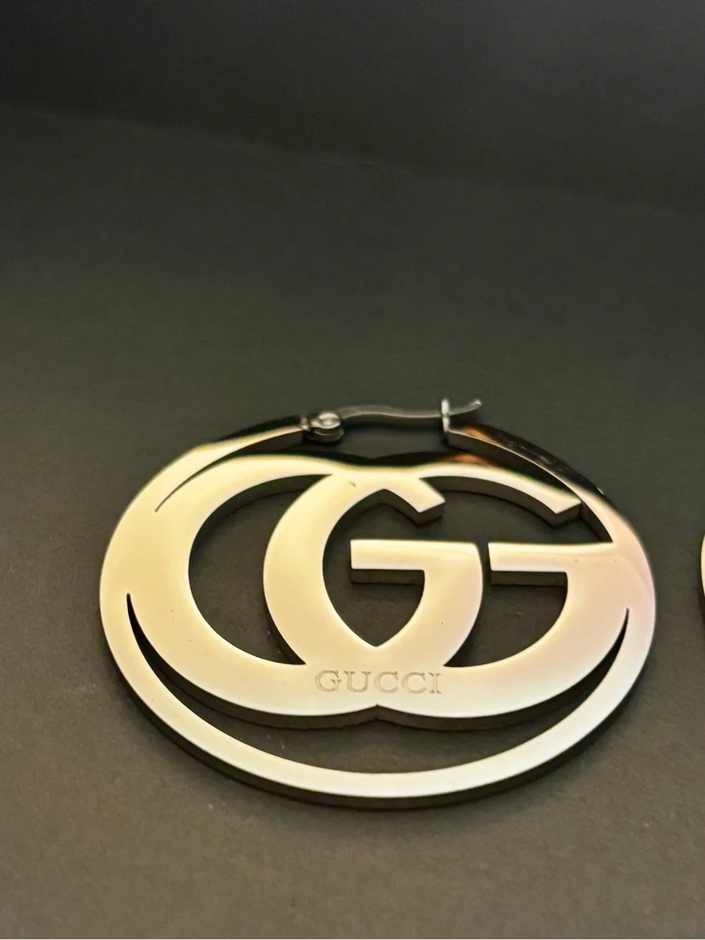 Brand New Silver Double G Hoop Earrings